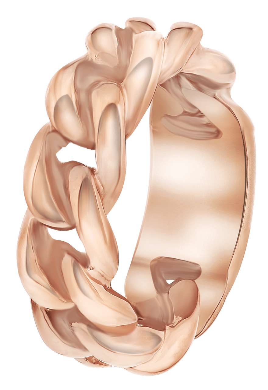 Gerecycleerd stalen ring roseplated schakel