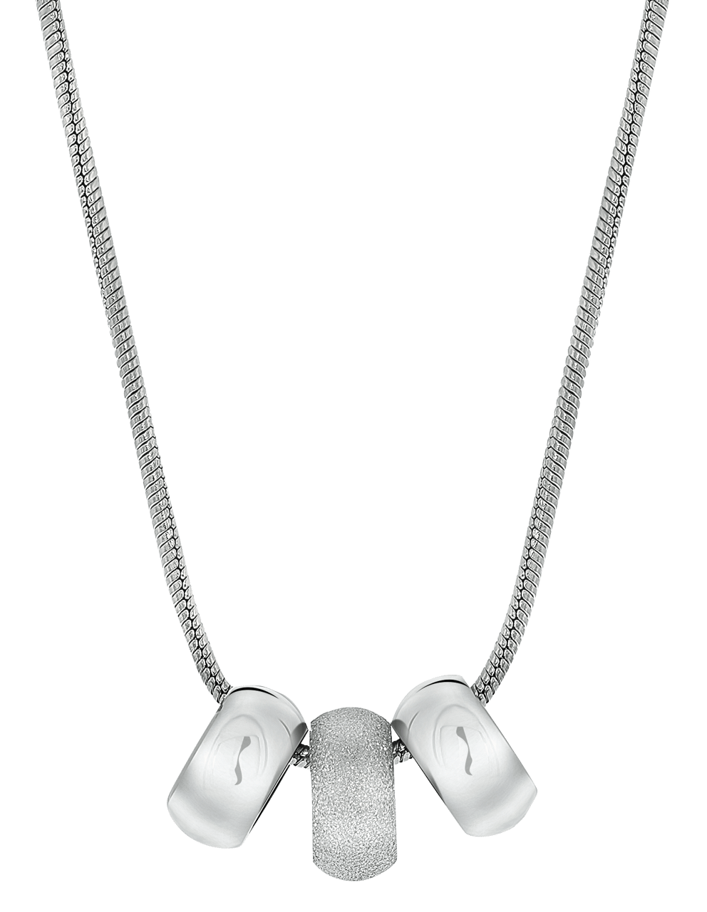 Gerecycled stalen ketting met hanger diamond cut