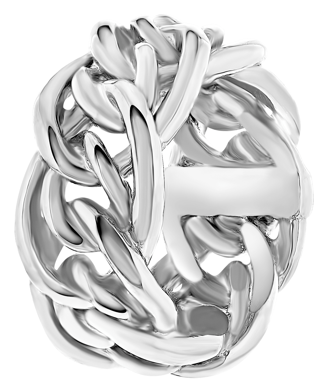 Stainless steel ring met schakel