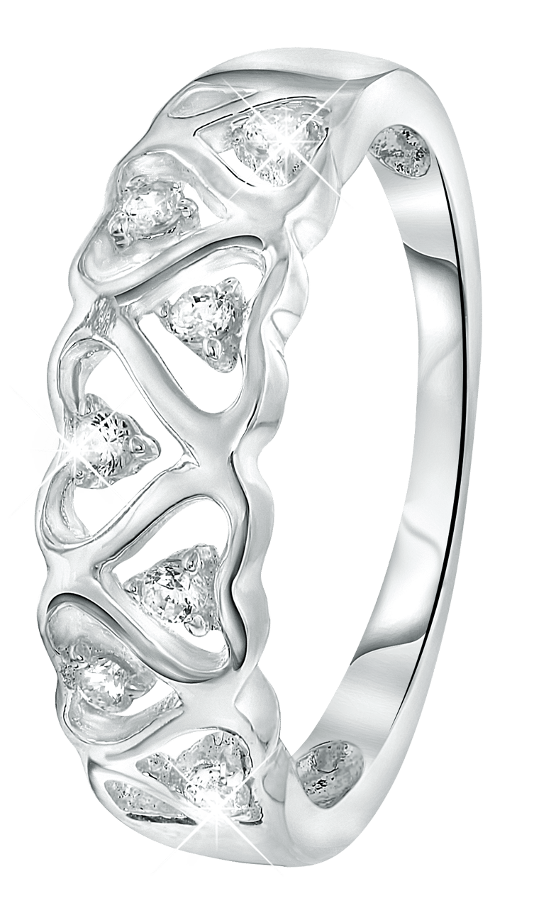 Kinderring aus Sterlingsilber, Herzchen mit Zirkonia