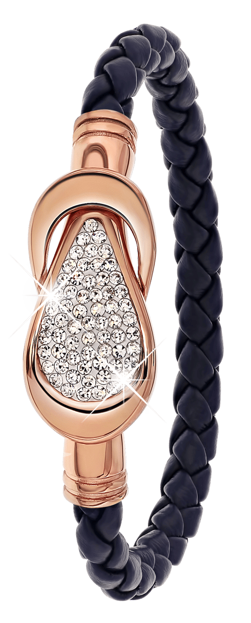 Stainless steel roséplated fantasiearmband voor dames