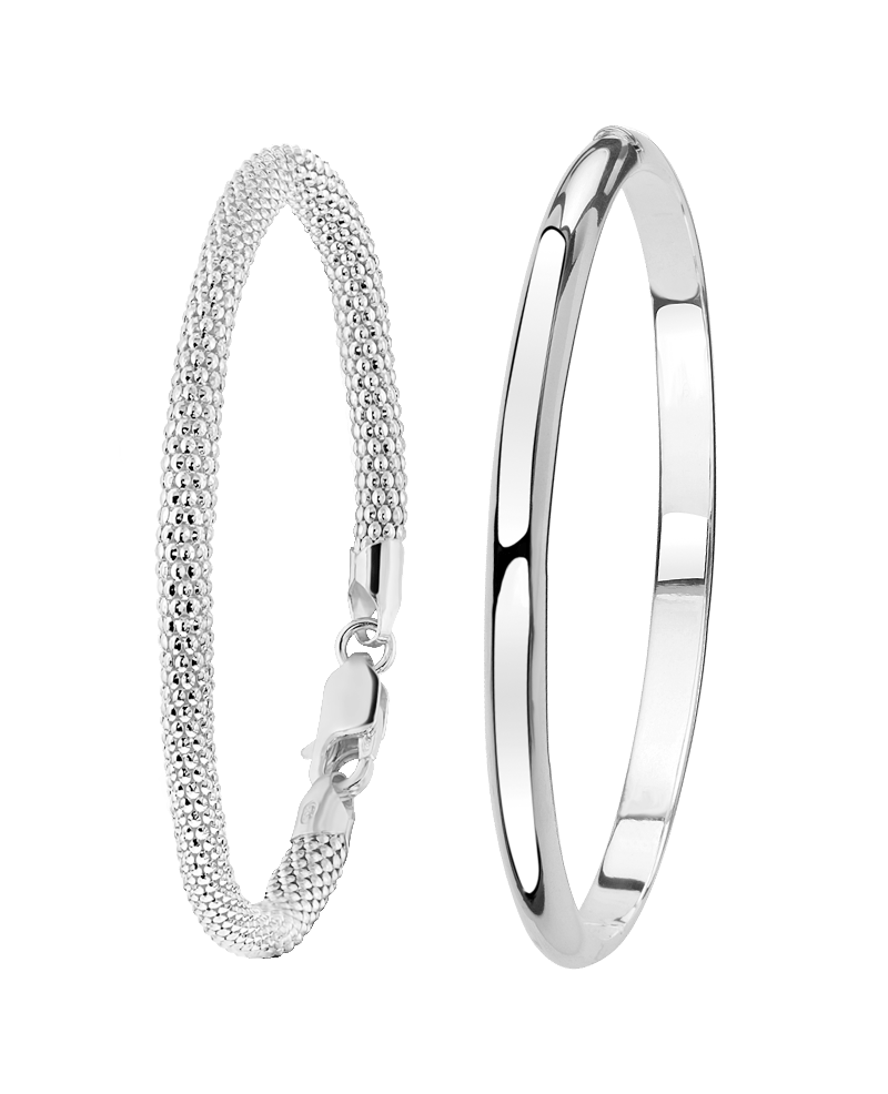 Set mit zwei Armbändern aus 925 Silber