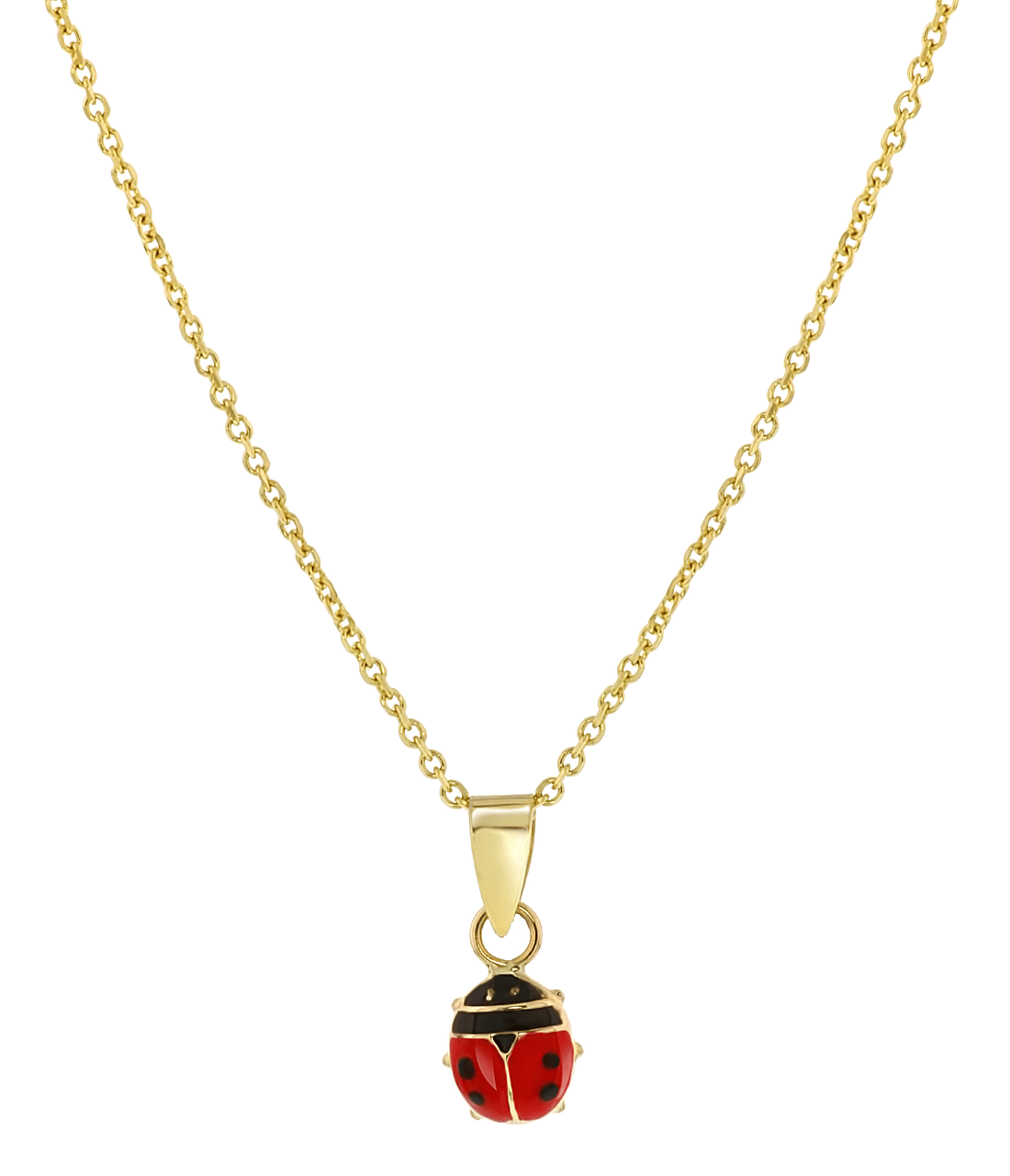14K geelgouden ketting Hanger lieveheersbeestje