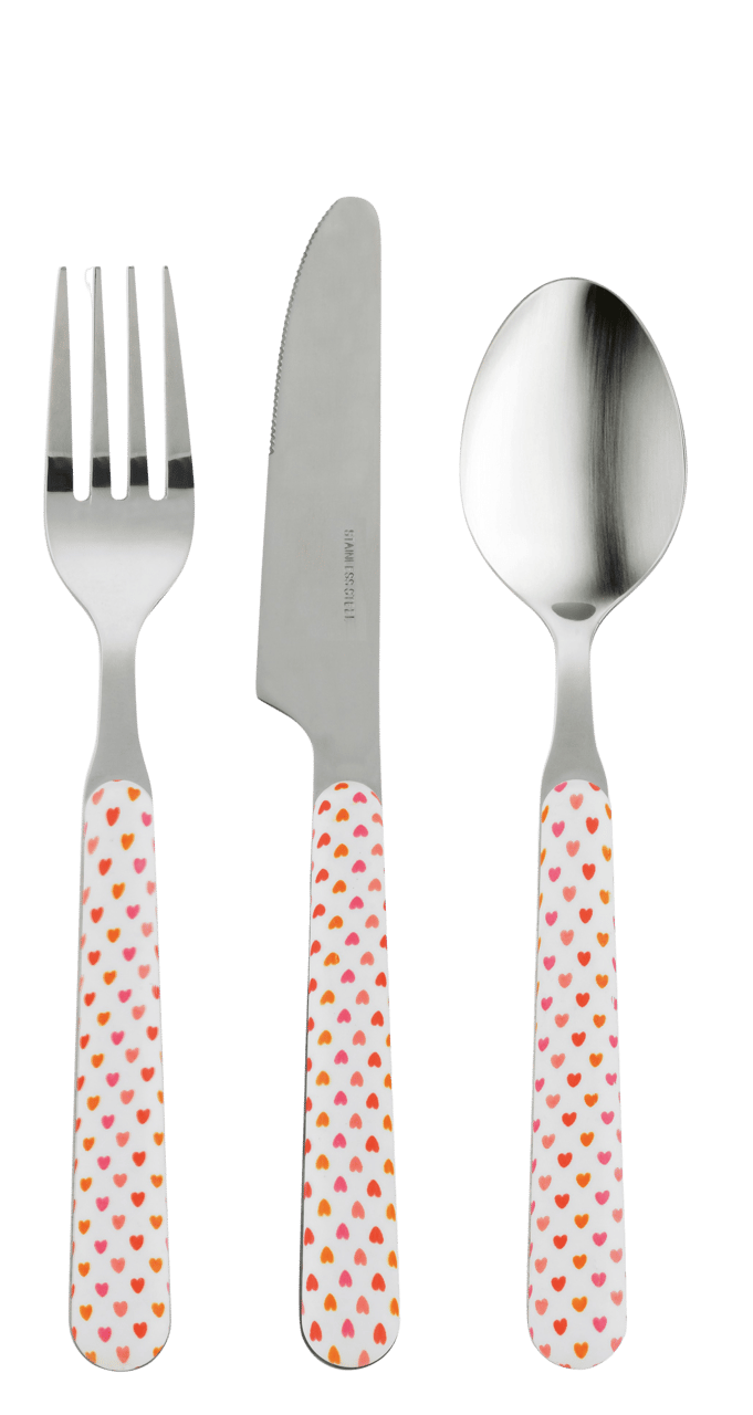 Besteckset Hearts 3-teilig