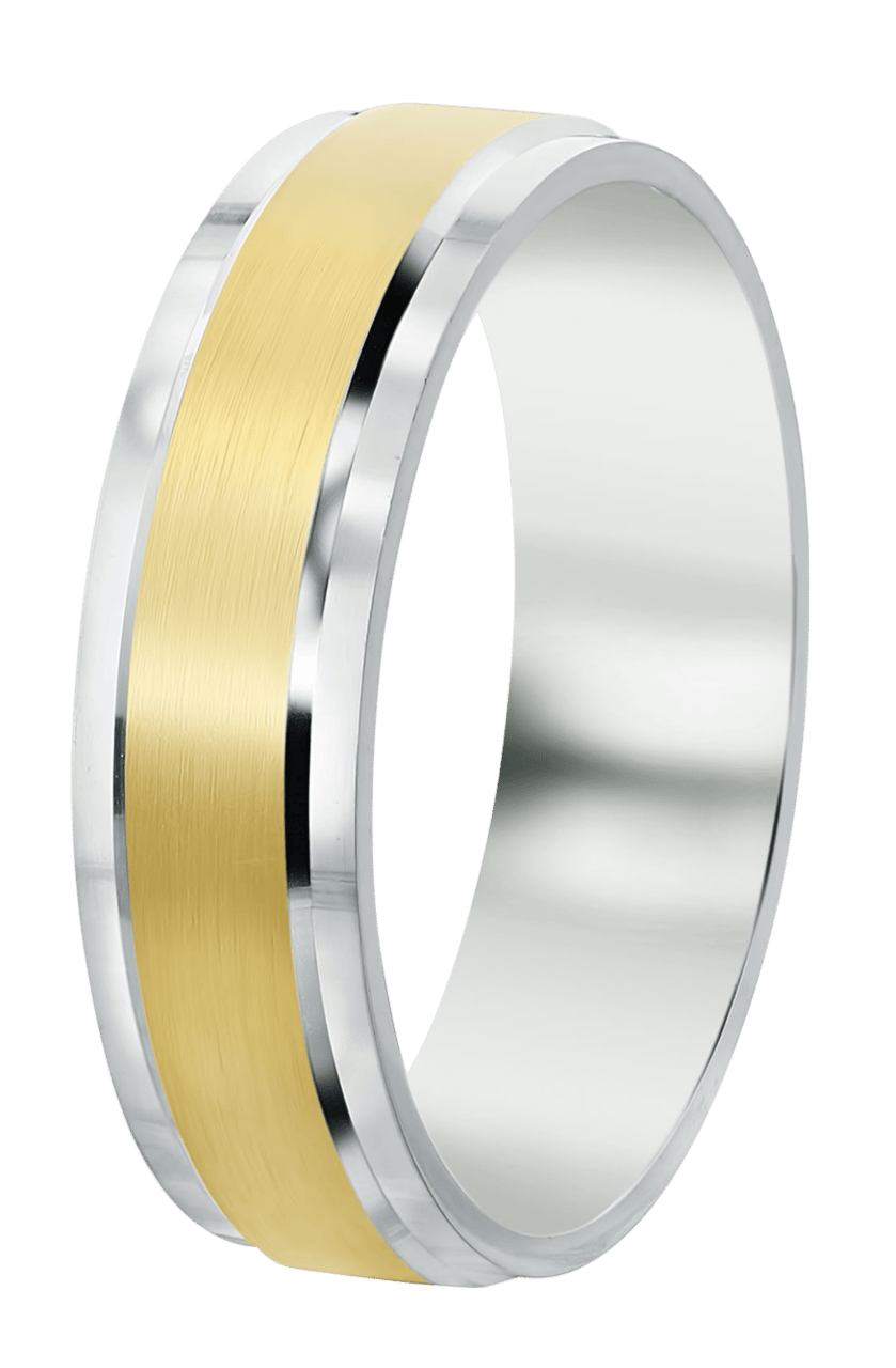 Zilveren goldplated herenvriendschapsring Pescara