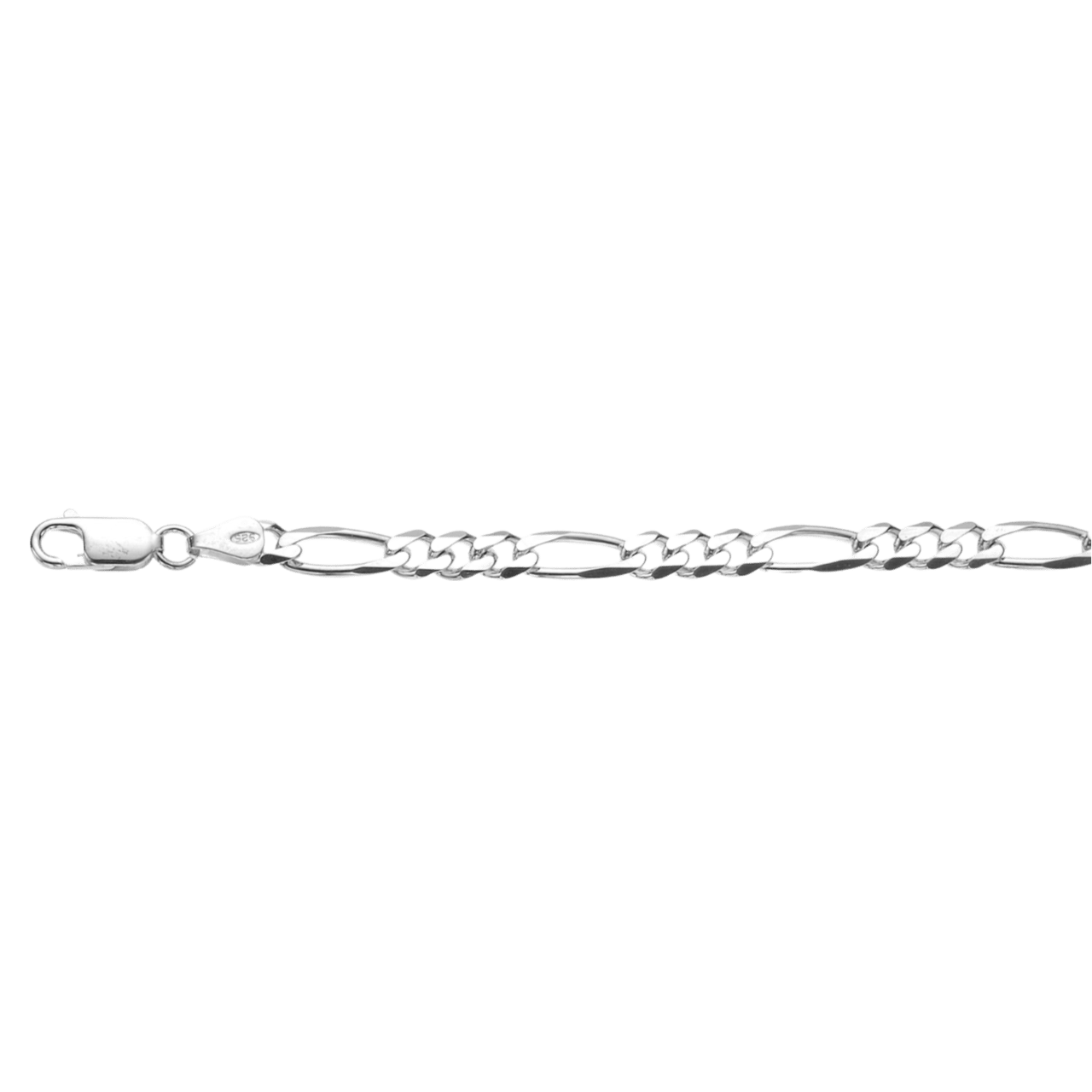 Kette in 925 Silber für Herren mit Figaroglied
