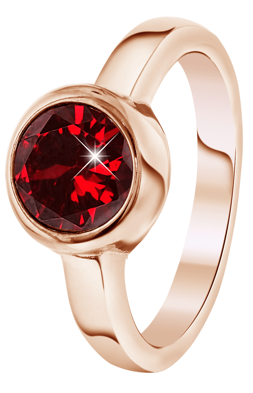 Stainless steel roséplated ring met zirkonia voor dames