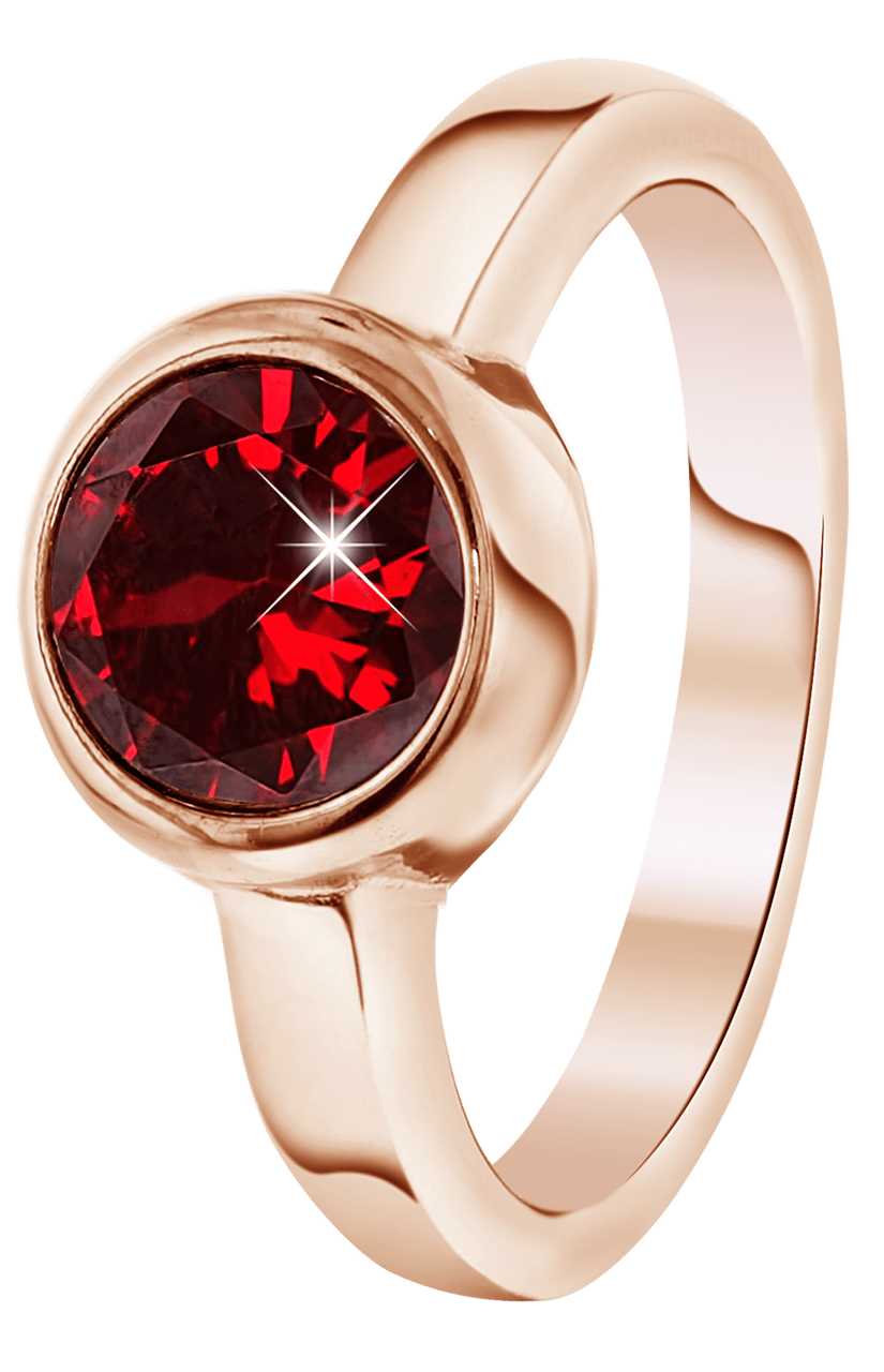 Stalen roséplated ring met zirkonia voor dames