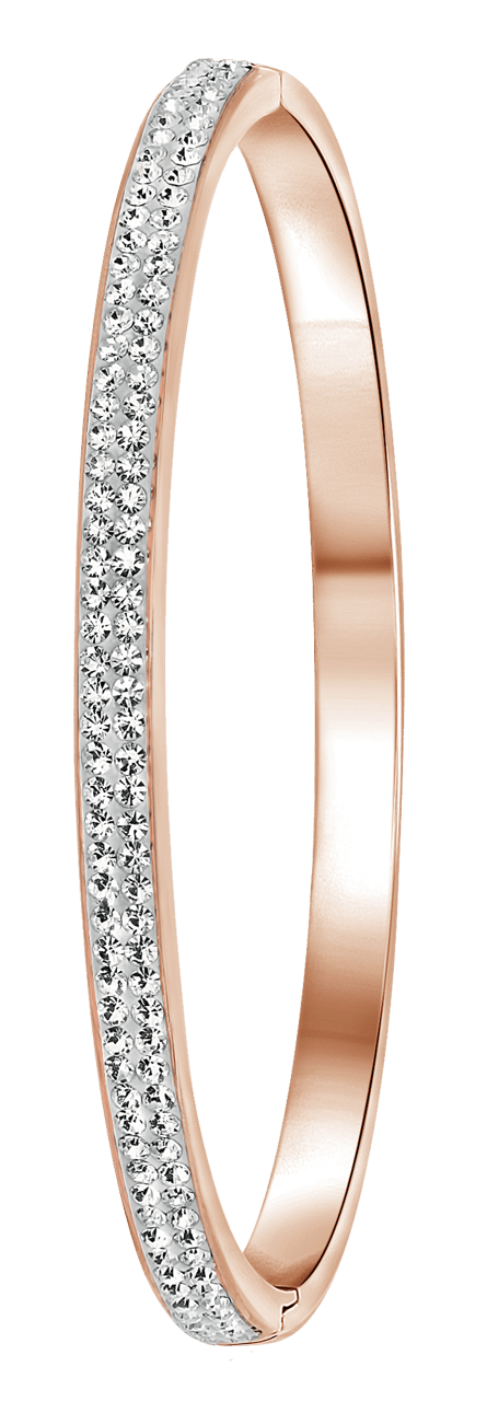 Gerecycled stalen armband roseplated wit kristal