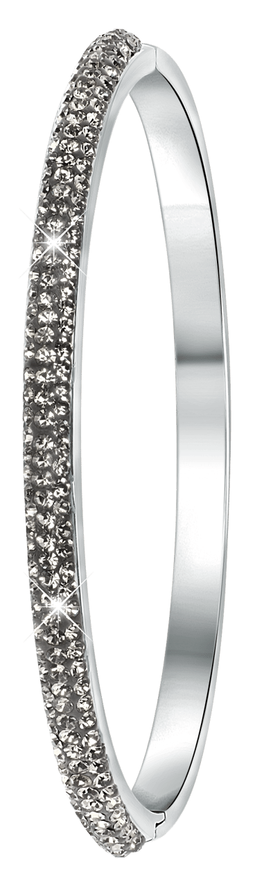 Gerecycleerd stainless steel armband black diamond kristal