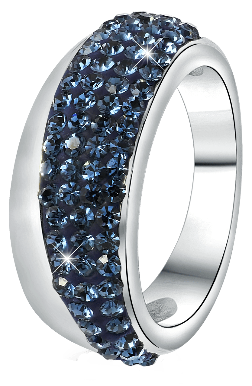 Gerecycleerd stainless steel ring montana kristal