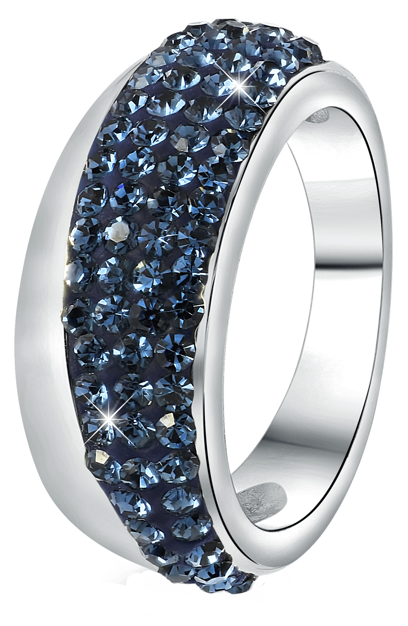 Gerecycleerd stalen ring montana kristal