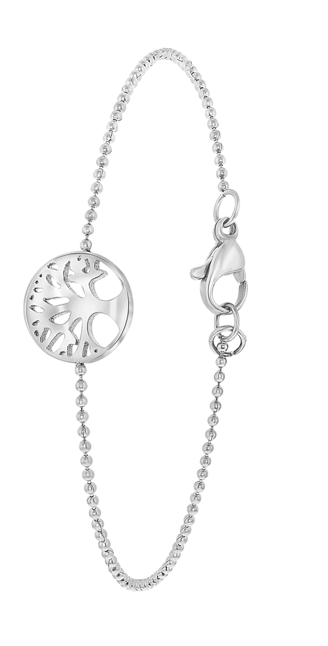 Gerecycleerd stainless steel armband levensboom