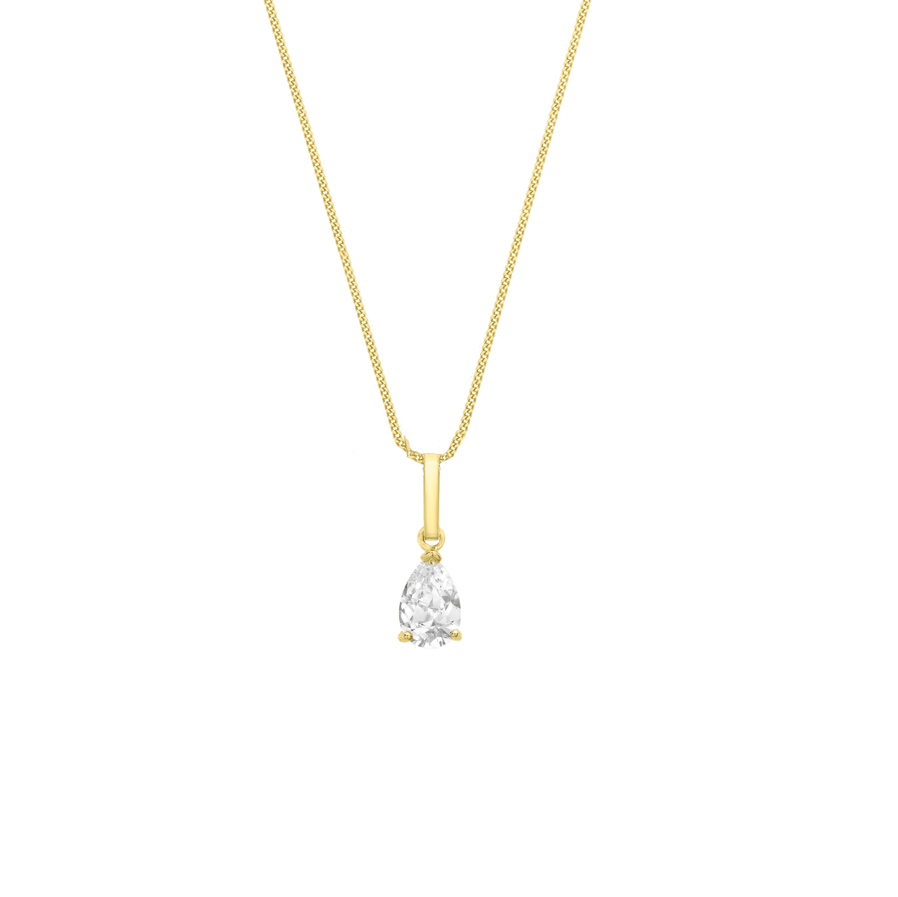 9 Karaat ketting met hanger zirkonia
