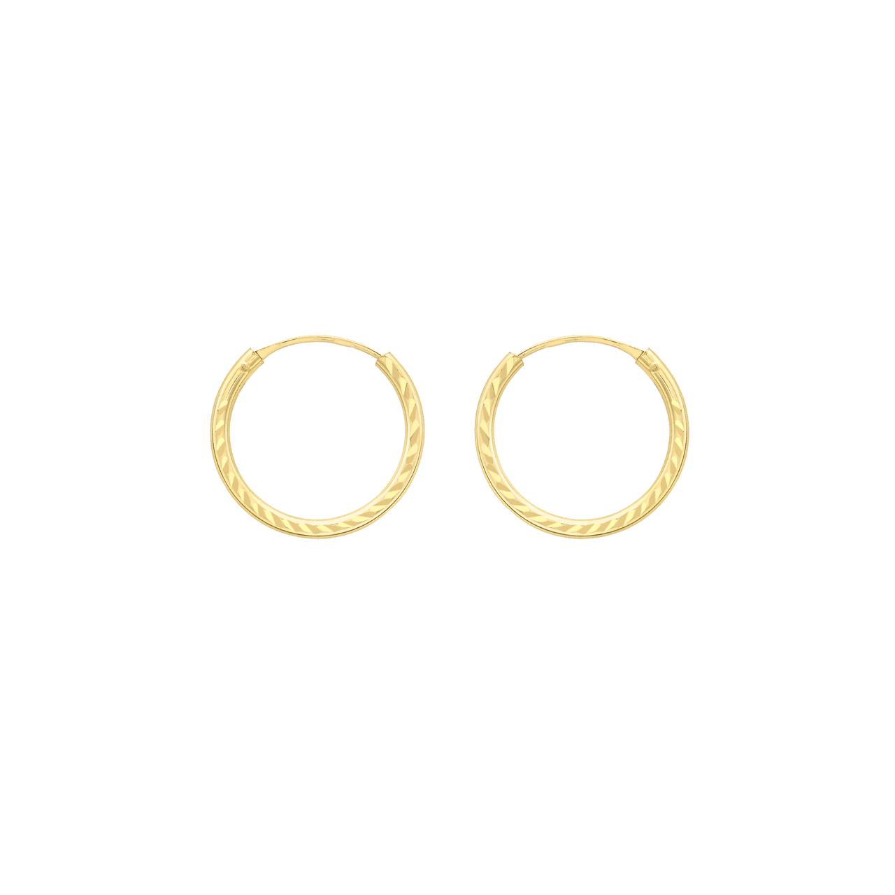 375 Gold Ohrringe bearbeitet 13 mm
