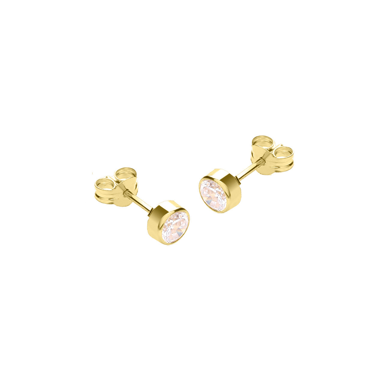 9 karaat oorknoppen met zirkonia 4mm voor dames
