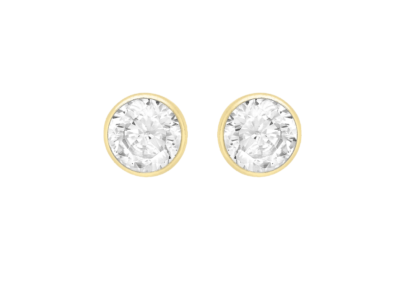 9-karätige Ohrstecker mit Zirkonia 5 mm