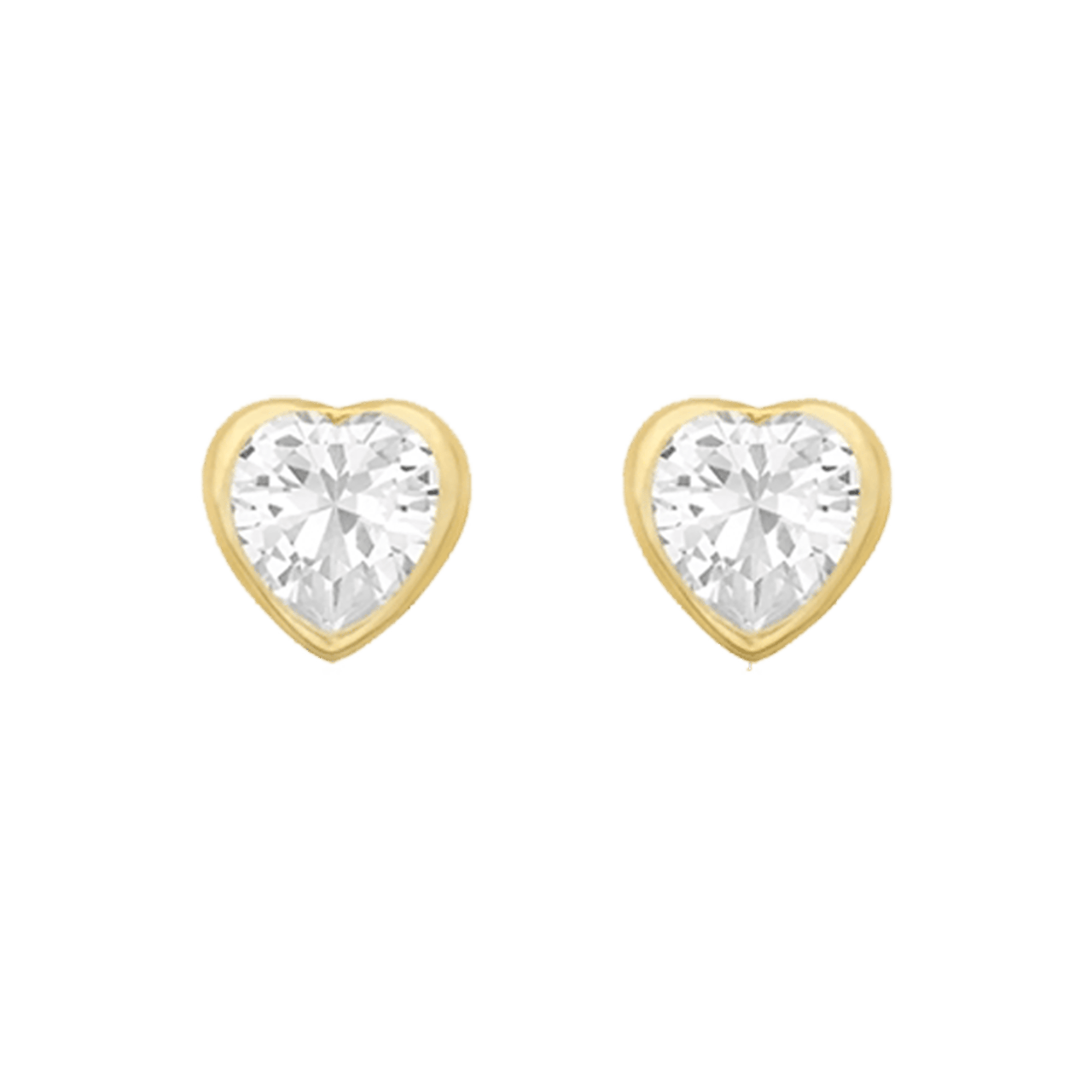 9 karaat oorknoppen hart met zirkonia voor dames