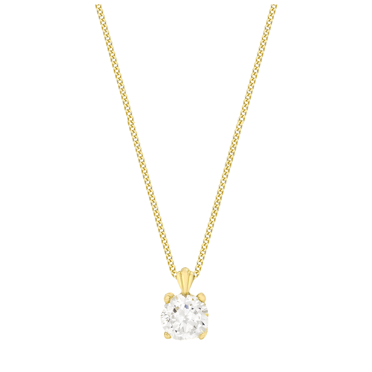 9 karaat ketting met hanger zirkonia 5,5mm voor dames