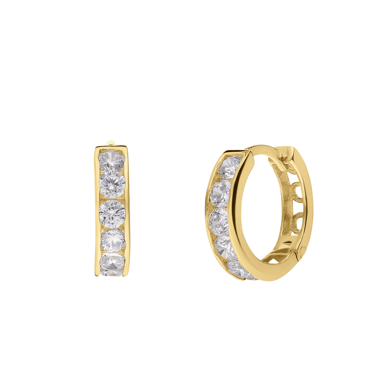 Ohrringe, 375 Gold, mit Zirkonia 11 mm