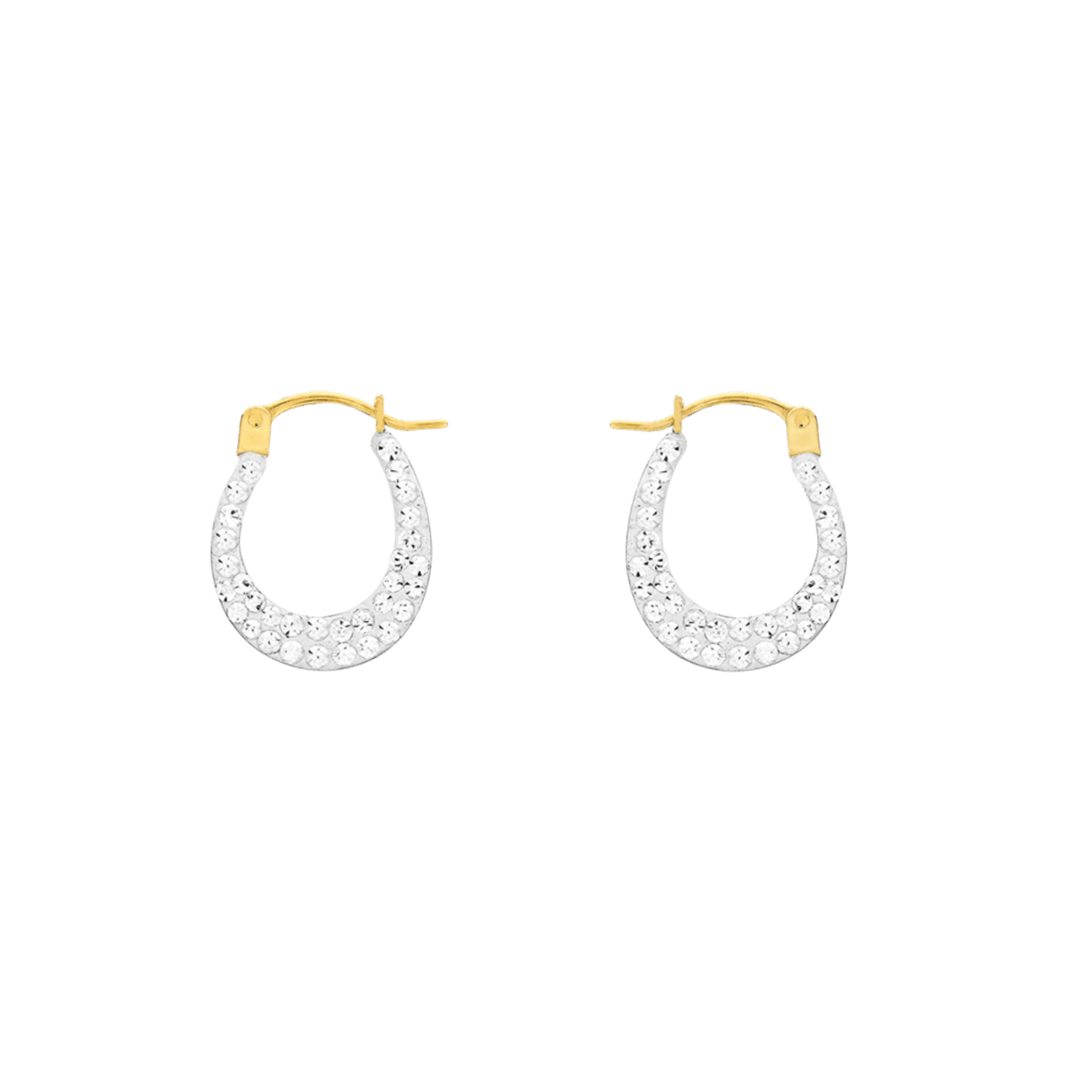 Ohrringe aus 375 Gold, oval, mit Kristall
