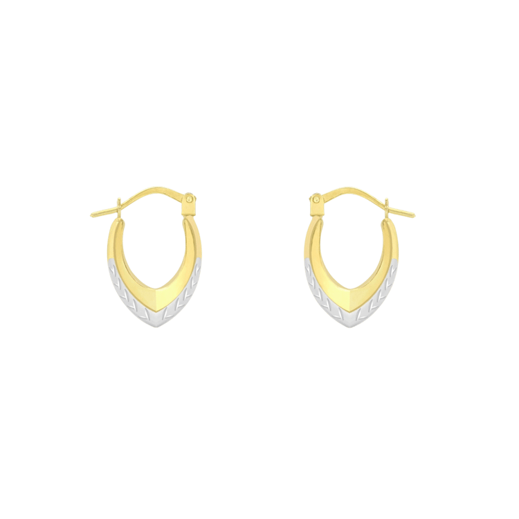 375 Gold Creolen oval bearbeitet