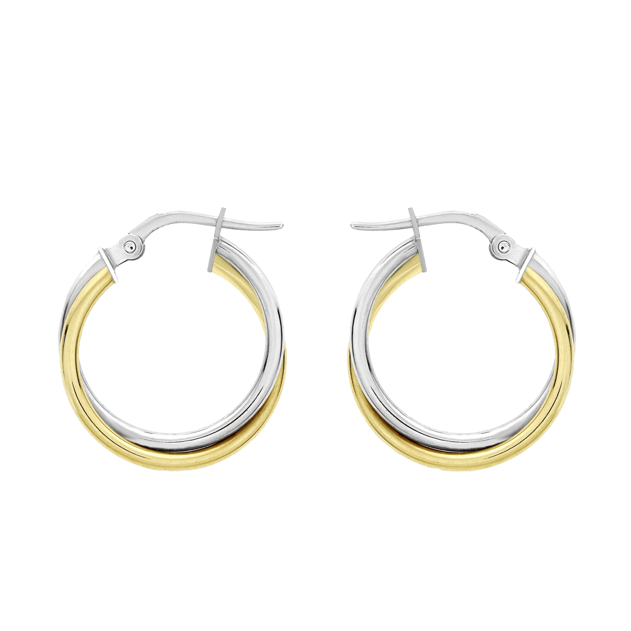 9 Karaat bicolor oorbellen rond