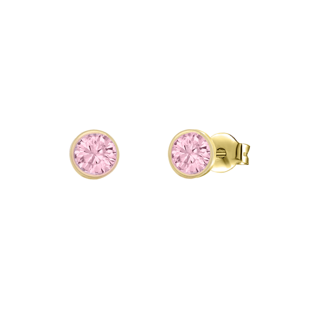 9-karätige Ohrstecker rosa Zirkonia