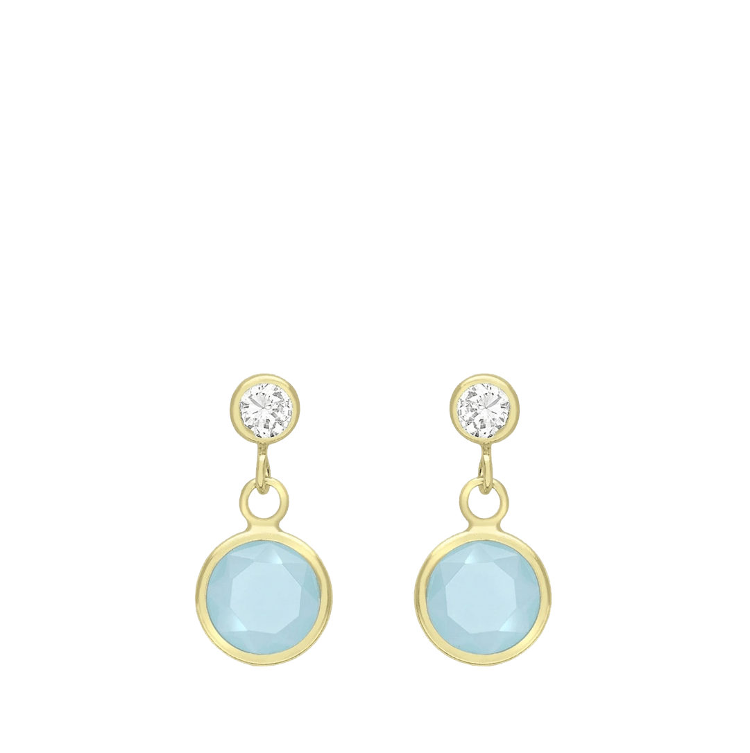 Ohrstecker, 375 Gold, Zirkonia in Weiß und Blau