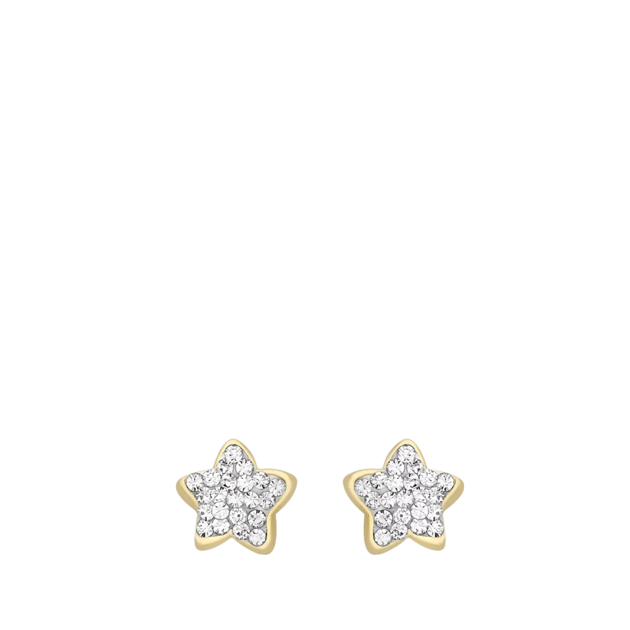 Kinder-Ohrstecker, 375 Gold, Stern Kristall
