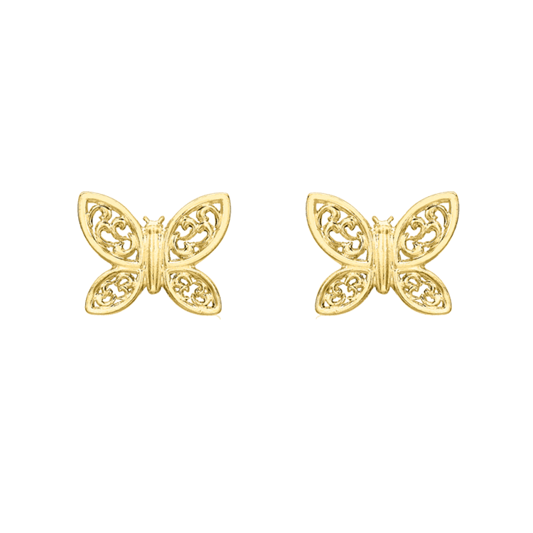 Kinder-Ohrstecker, 375 Gold, Schmetterling