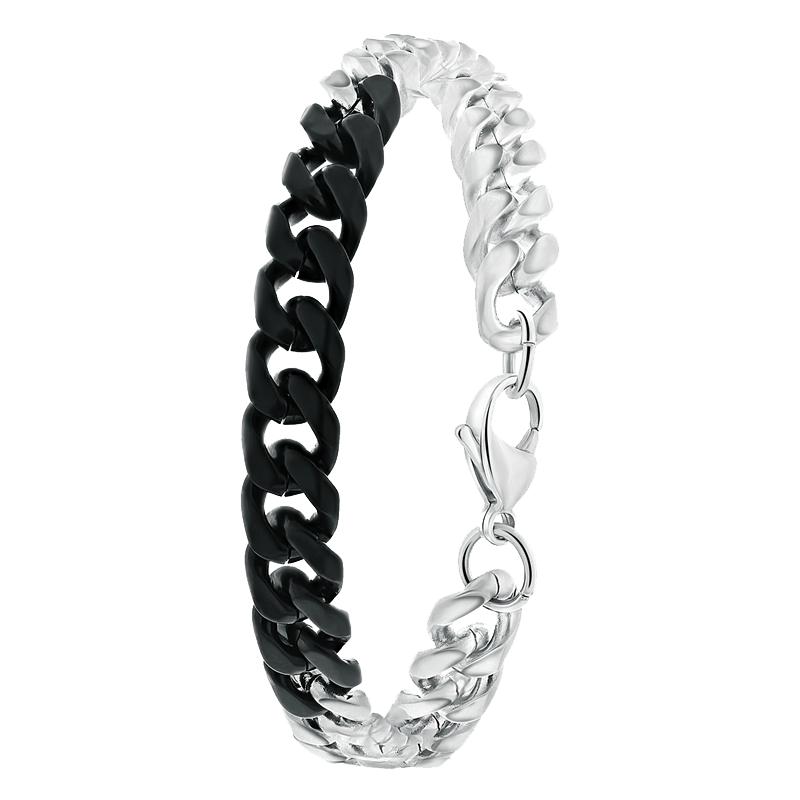 Gerecycleerd stainless steel armband gourmet mat met zwart
