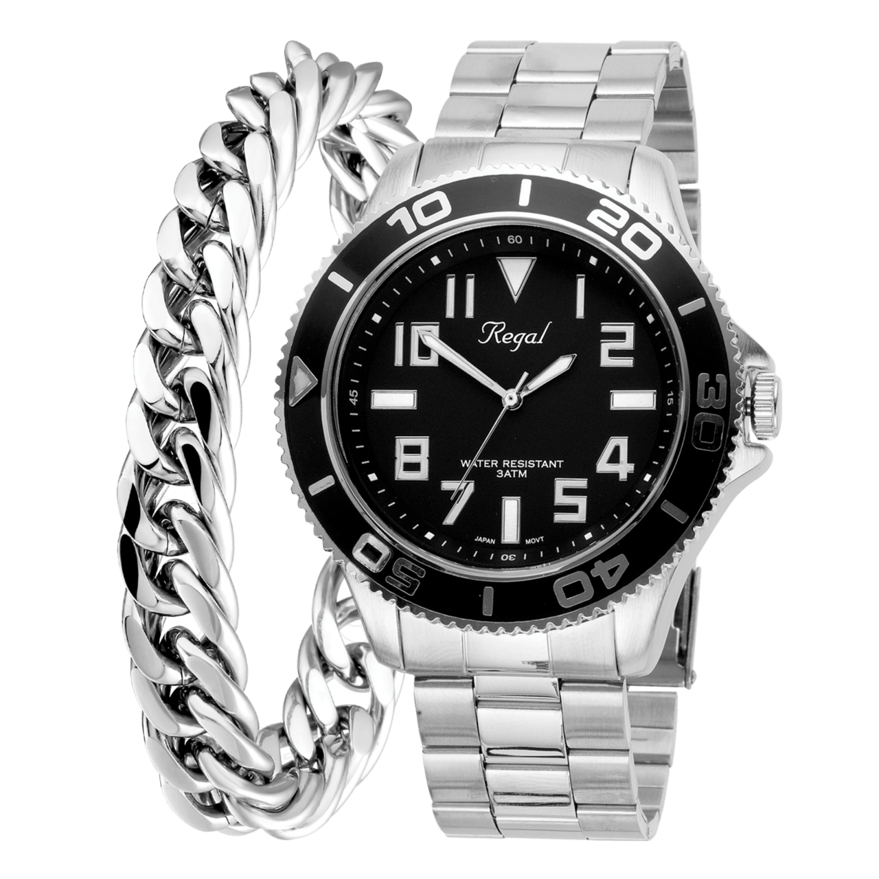 Gerecycled stainless steel set armband & regal horloge r14793-212