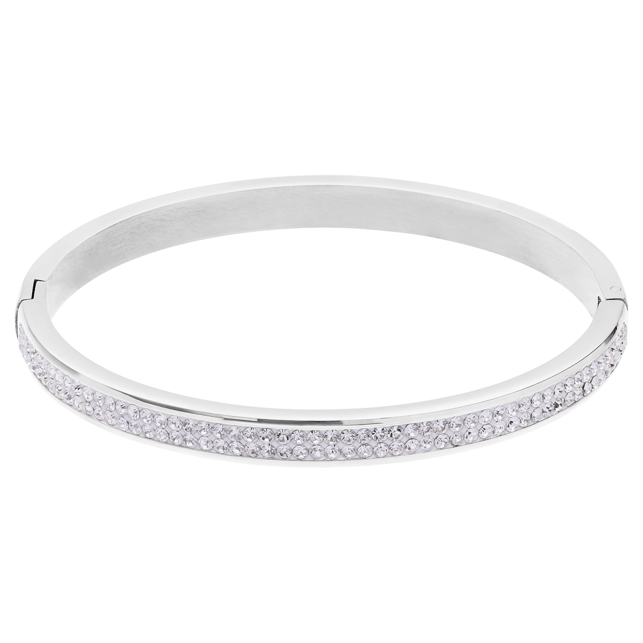 Gerecycleerd stainless steel kinderarmband wit kristal
