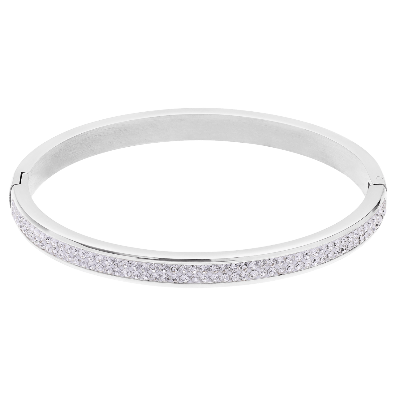 Gerecycleerd stalen kinderarmband wit kristal