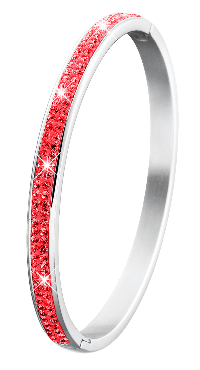 Gerecycleerd stainless steel kinderarmband light siam kristal