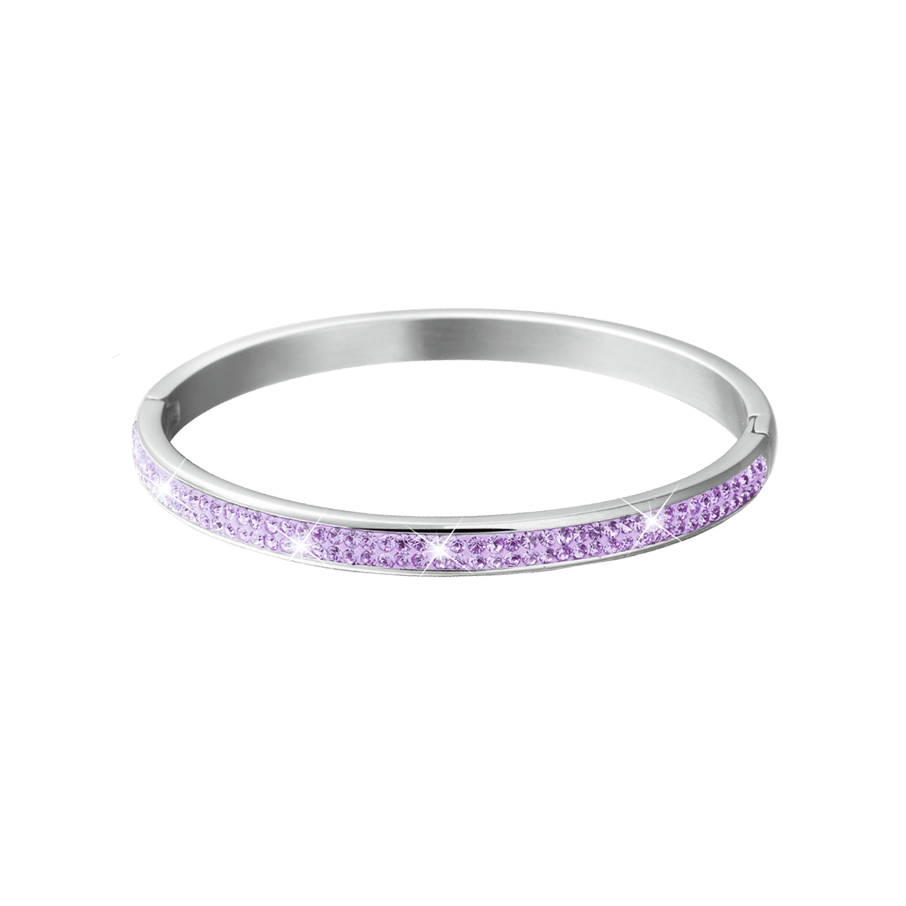 Gerecycleerd stalen kinderarmband violet kristal
