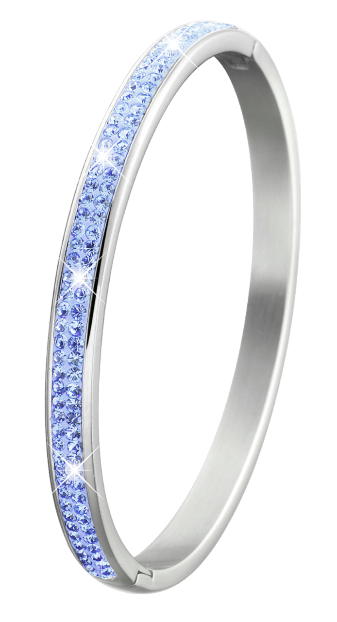 Gerecycled stalen kinderarmband light sapphire kristal