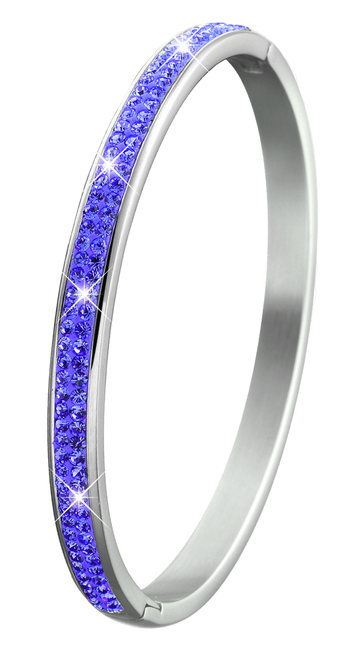 Gerecycleerd stalen kinderarmband sapphire kristal