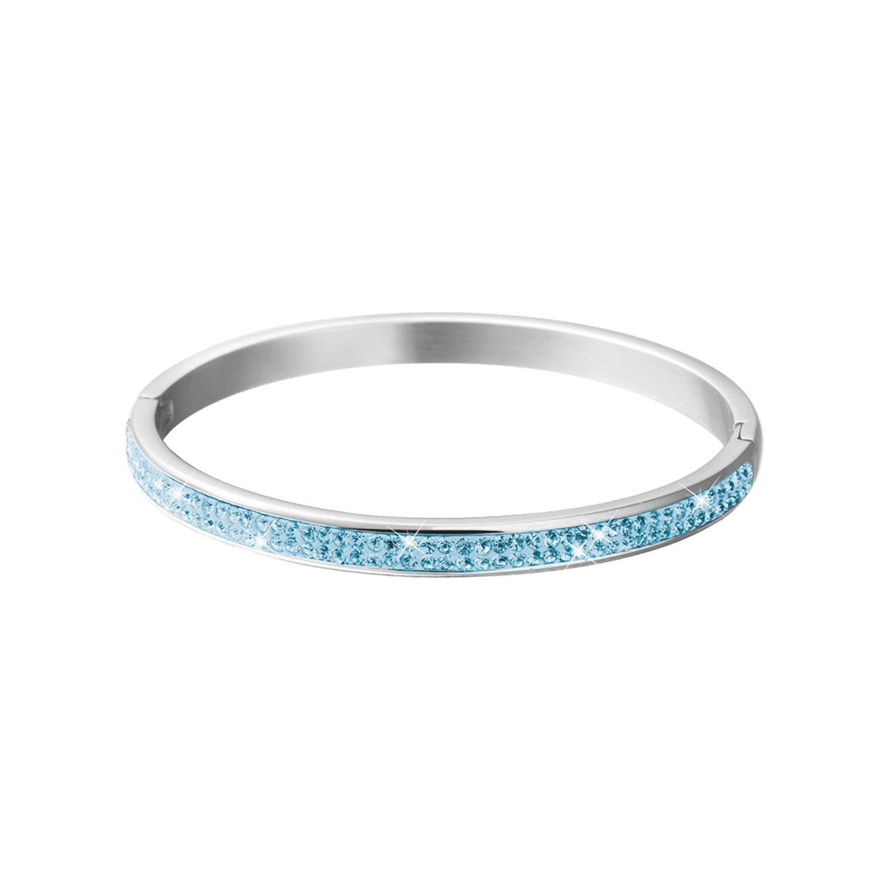 Gerecycleerd stalen kinderarmband aqua bohemica kristal