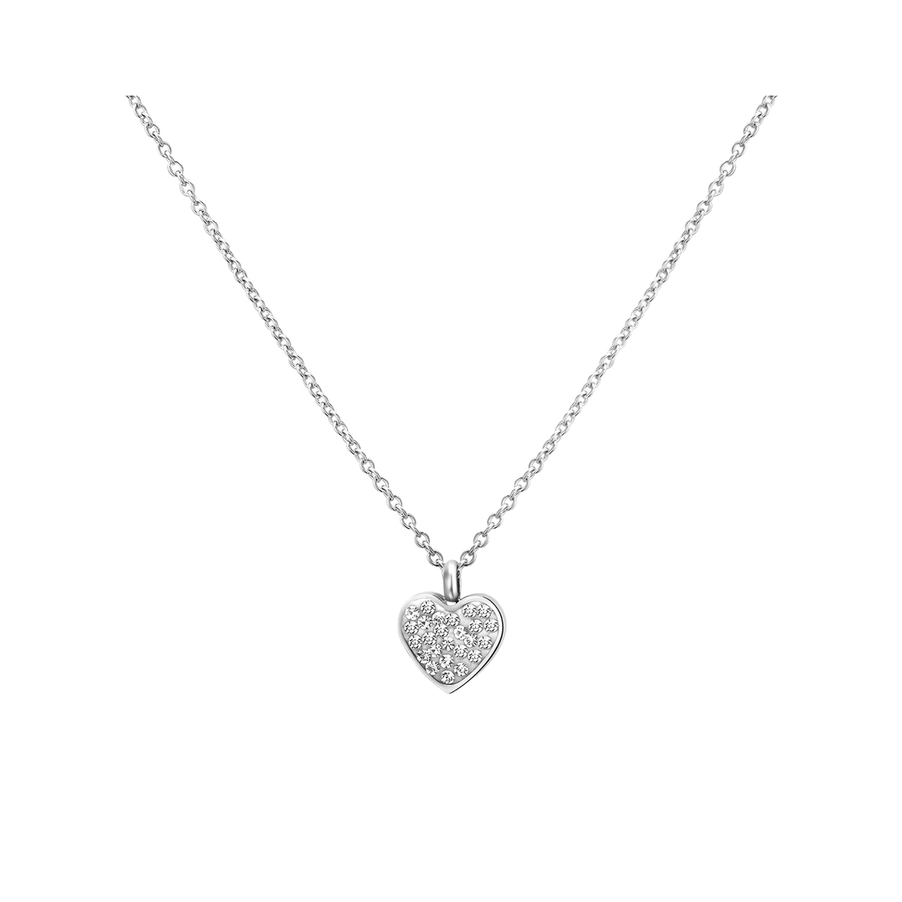 Little Miss Fabulous gerecycled stainless steel kinderketting hart met wit kristal