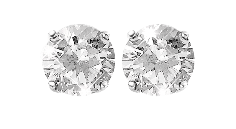 Zilveren oorbellen met zirkonia rond