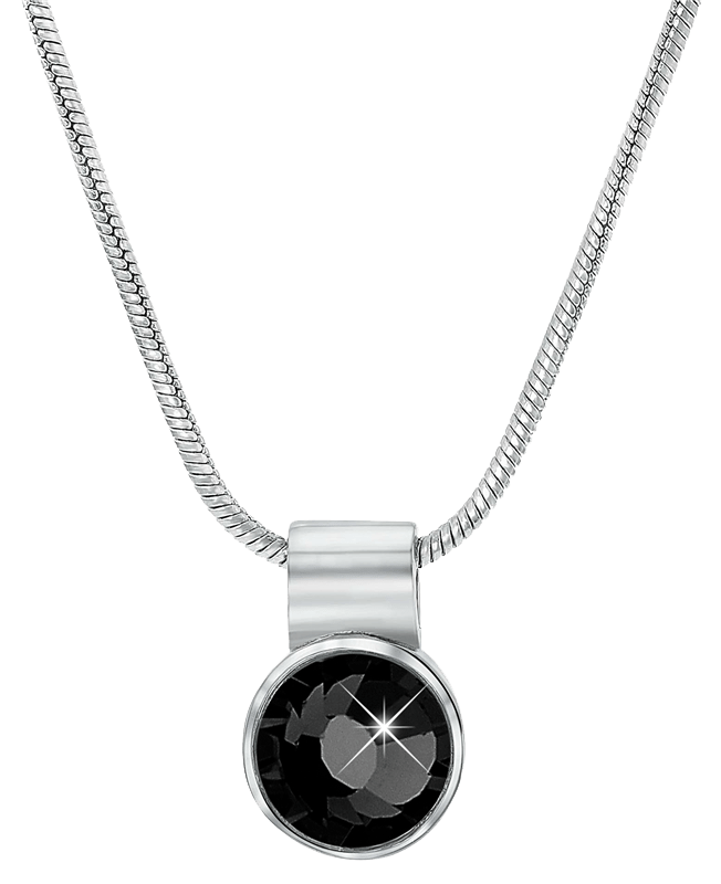 Gerecycled stainless steel ketting met zwarte zirkonia