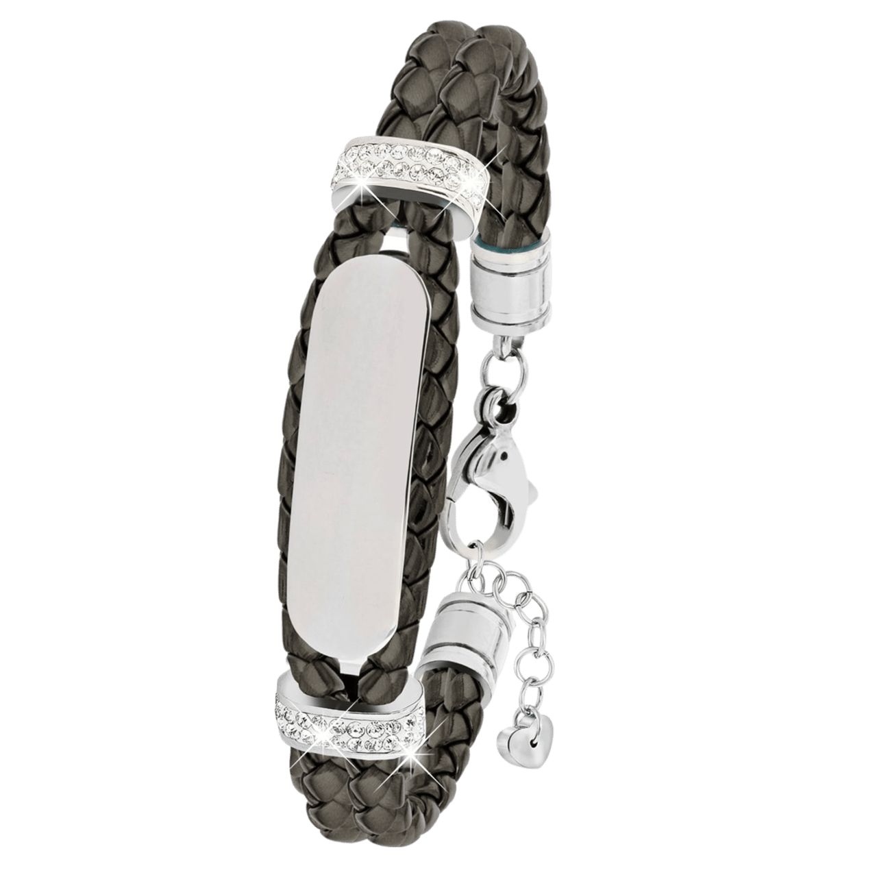 Stainless steel goldplated kinderplaatarmband met kristal