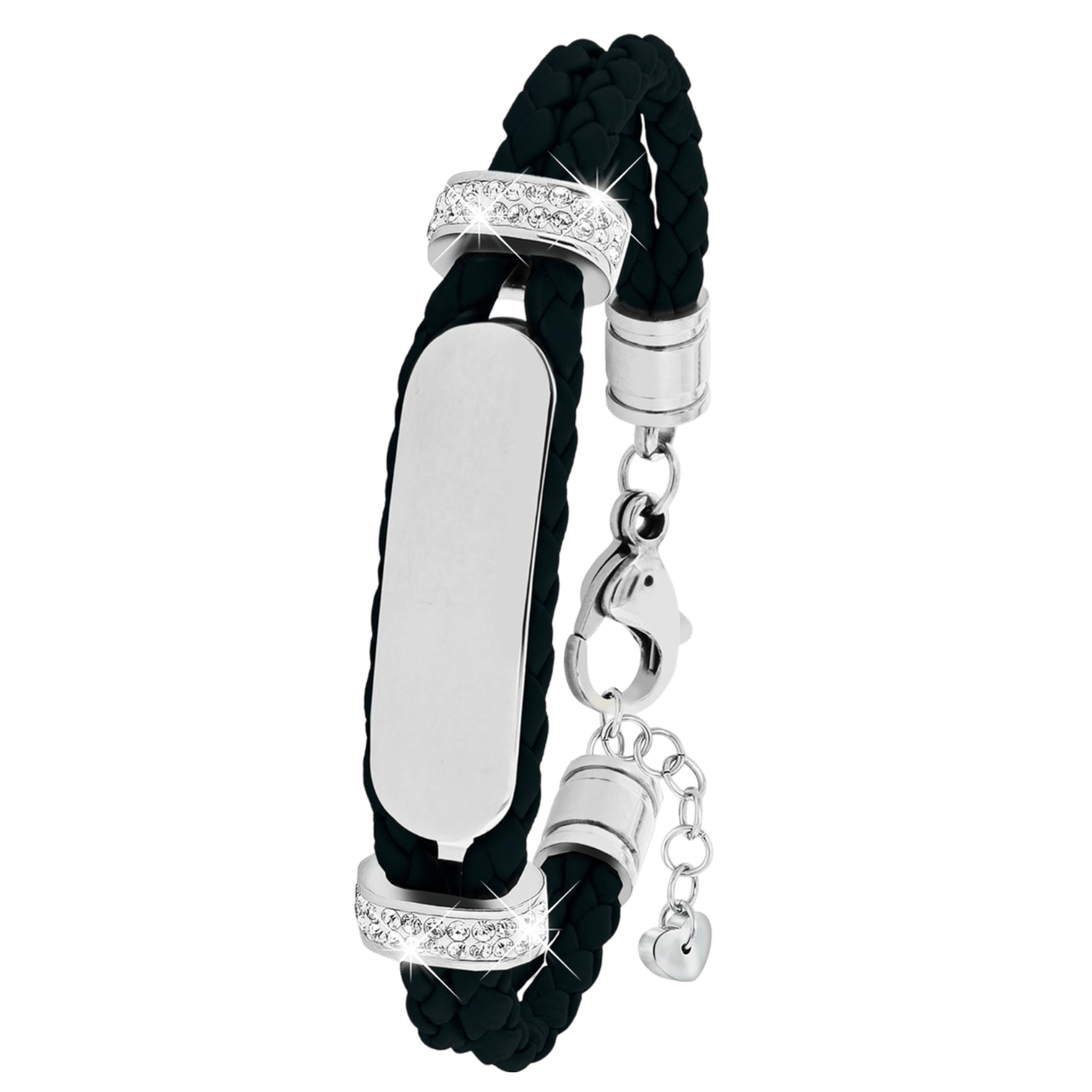 Stainless steel goldplated kinderplaatarmband met kristal