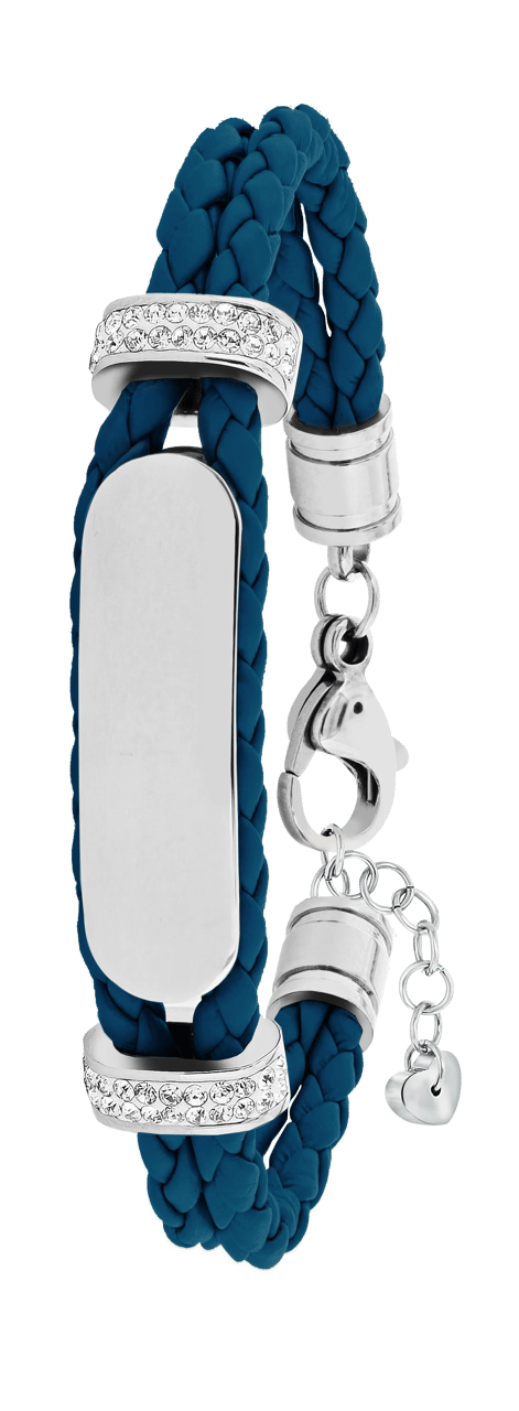 Stalen goldplated plaatarmband met kristal voor dames