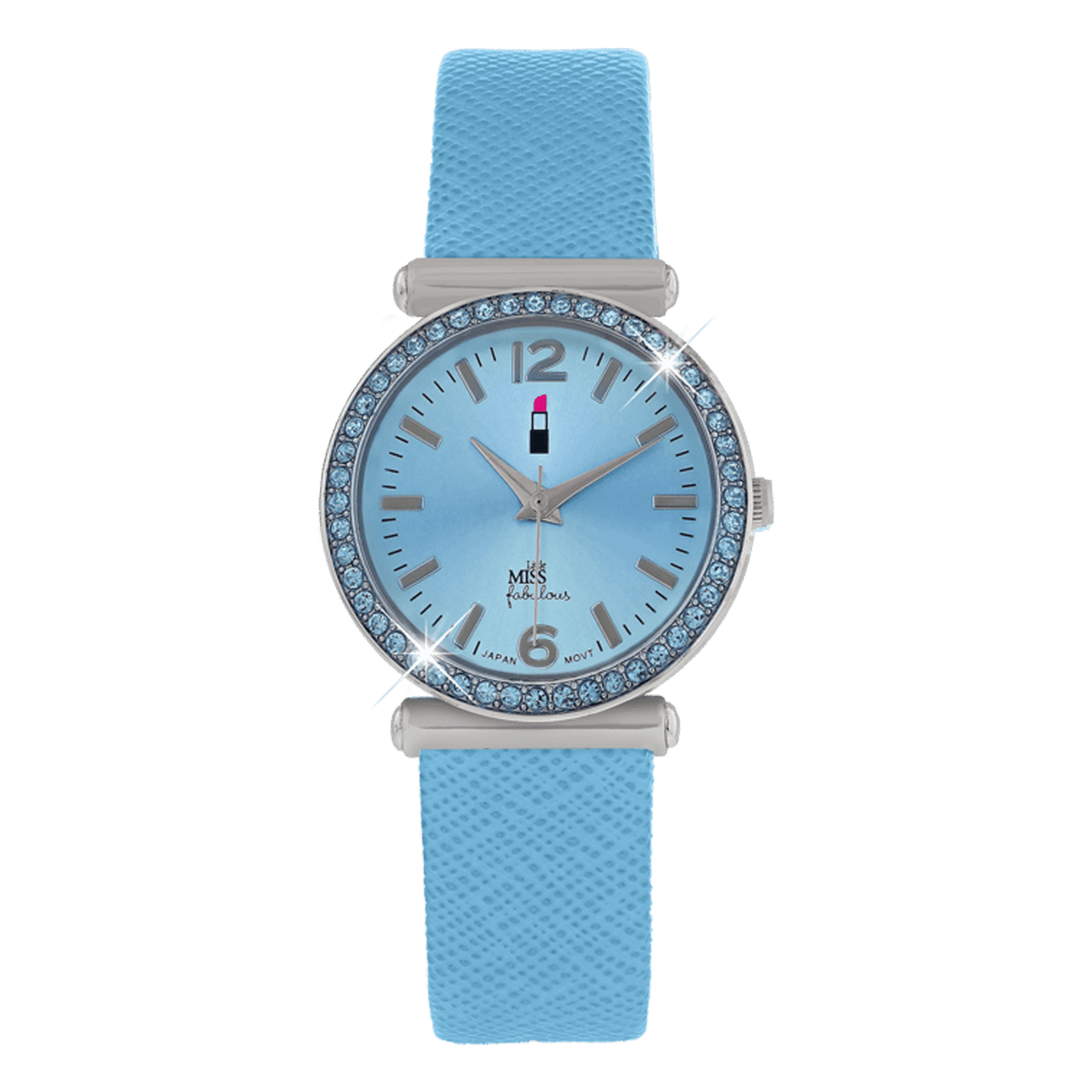 Little Miss Fabulous Armbanduhr mit blauem Lederband