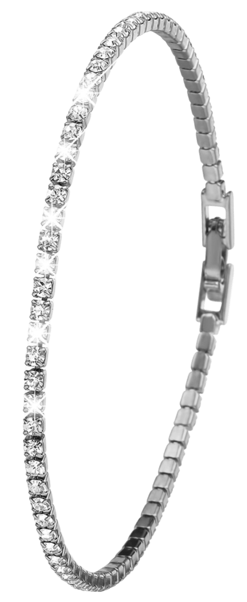 Silverplated armband white crystals