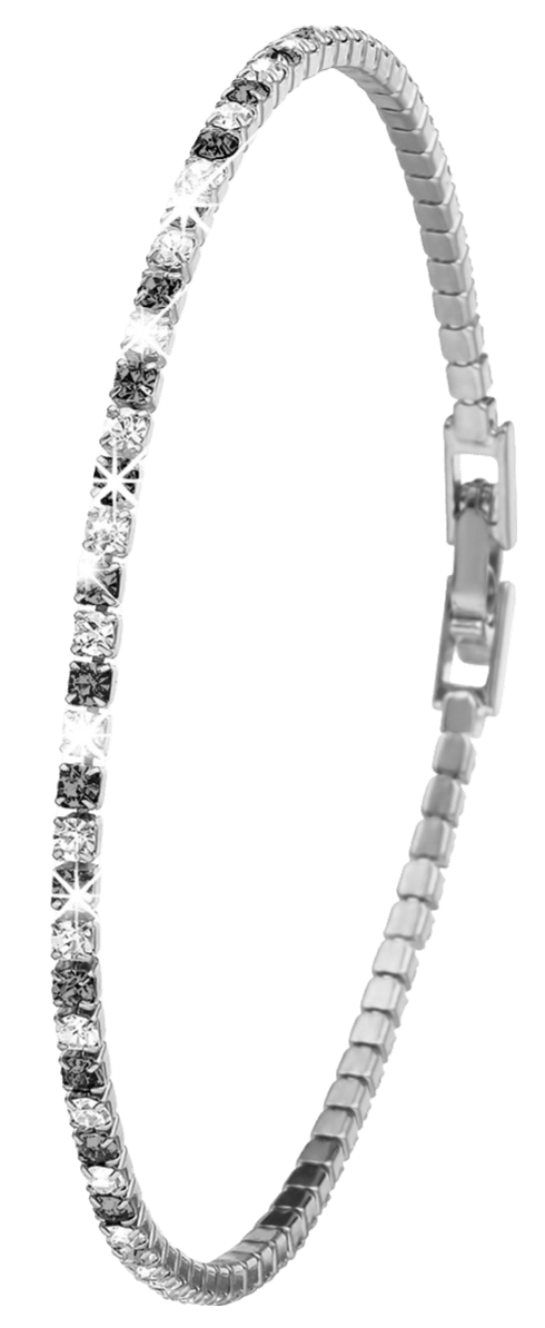 Silverplated armband black diamond white crystals