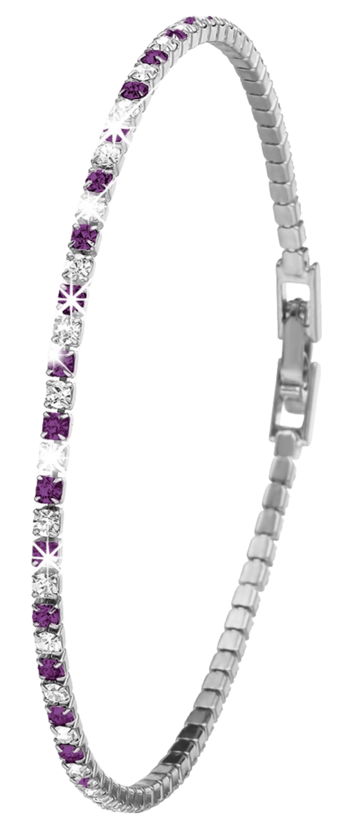 Silverplated armband amethyst white crystals